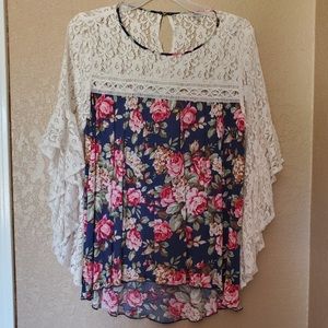 Lace and floral top